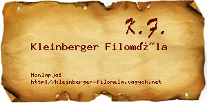 Kleinberger Filoméla névjegykártya